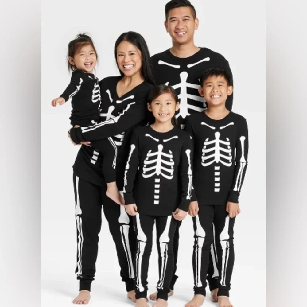 BRAND INC. 2 PC SKELETON PAJAMA SET - BLACK MULTI SIZES (NEW WITH TAGS) .